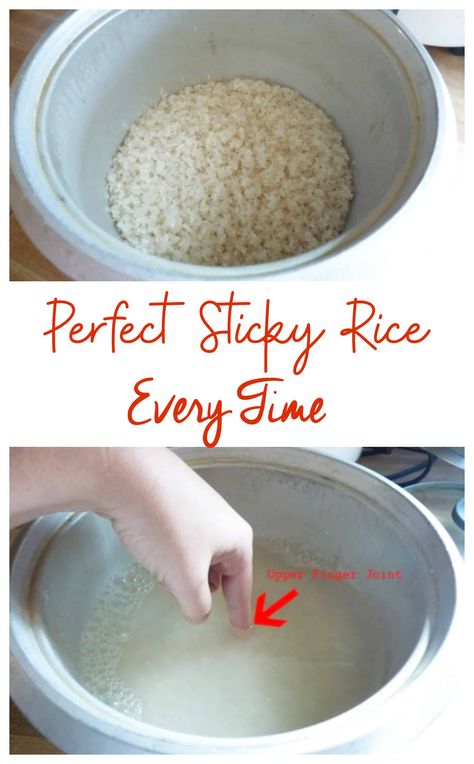 Learn how to use a rice cooker to get perfect sticky rice every time with this kitchen hack #rice #lifehacks #kitchenhacks  via @sweettmakes3 Sticky Rice Recipe Rice Cooker, Sticky Rice Cake Recipe, Make White Rice, Sticky Rice Thai, Mango Sticky Rice Recipe, Chinese Sticky Rice, Rice In A Rice Cooker, Coconut Sticky Rice, Sticky Rice Cakes