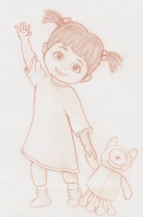 Monsters Inc Drawing, Inc Drawing, Boo Monsters Inc, Cat Portrait Tattoos, Monster Co, Disney Drawings Sketches, Monster Inc, Pencil Sketch Images, Disney Art Drawings