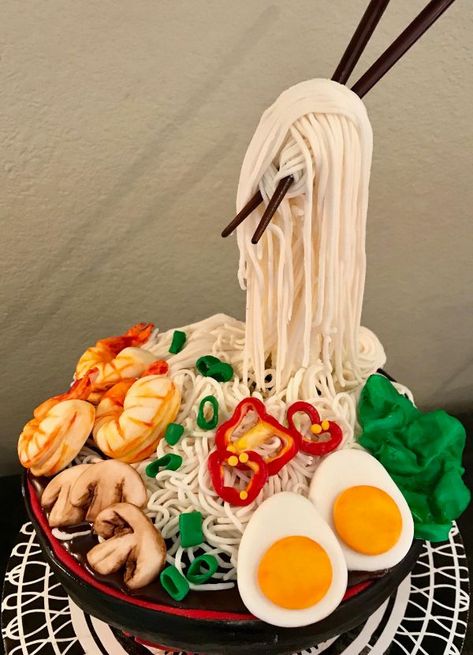 34 Fascinating Things You Don't See Every Day Ramen Cake, Beautiful Baking, Naruto Birthday, Cakes Decorating, Cookies And Cream Cake, Nothing Bundt Cakes, Bowl Cake, Birthday Stuff, Fondant Toppers