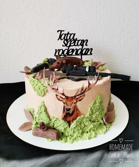 My favorite cake ❤️ Hunter Cake Ideas Birthday, Hunting Cake, Homemade Cookies, Food Videos Desserts, Chic Nails, Cake Inspiration, Food Videos, Fondant, 1st Birthday