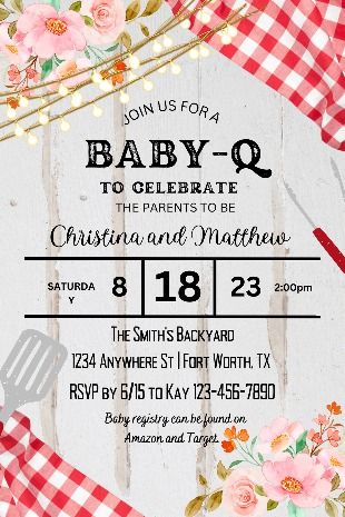 Celebrate in style with our captivating "Baby-Q" Baby Shower Invitation! 🍔🍼 This delightful invite sets the perfect tone for a BBQ-themed celebration, complete with fun baby shower games and an exciting diaper raffle. Customize the details to make it uniquely yours. Prepare for a joyous occasion filled with love and laughter! Don't miss out on creating cherished memories - get your "Baby-Q" invitation now! 🎉👶🎈 #BabyShower #BabyQ #DiaperRaffle Babyq Shower, Barbecue Baby Shower, Baby Q Invitations, Bbq Theme, Baby Q Shower, Baby Shower Bbq, Summer Baby Shower, Fun Baby Shower Games, Baby Q