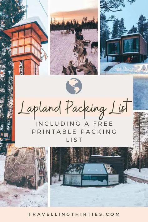 Lapland in winter is a fairytale, a Christmas fairytale. From the snow and the Northern Lights to the hot chocolates, dreaming accommodation and of course, Santa Claus. Lapland in winter is a must on everyone's bucket list. However, you need to make sure you are packing and wearing the right clothes. Check out the Ultimate Packing List to help you survive Lapland in Winter #finland #lapland | Finnish Lapland | Lapland Finland Outfits | Lapland Packing List | What to wear in Lapland Finland Packing List Winter, Lapland Packing List, Lapland Reveal Ideas, Lapland Outfit Winter, Finland Outfit Winter, Lapland Outfit, Finland Clothing, Scandinavia Trip, Finland Trip