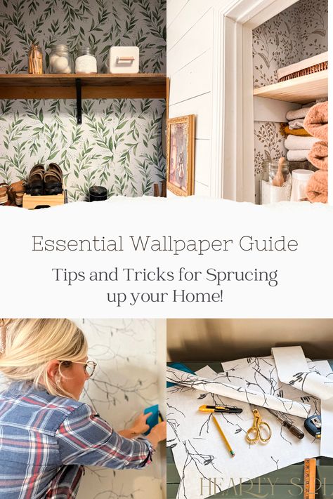 Wallpaper can add tons of warmth and charm to a space, room or wall. There are a few things you need to know before selecting wallpaper as your next wall application. Let me share what I learned while wallpapering in our home. #essentialwallpapertips #wallpaper #wallpapertips #homerenovation #homeupdate #walldecor Essential Wallpaper, Wallpapering Tips, Hang Wallpaper, Peelable Wallpaper, Wallpaper Project, Wall Closet, Old Towels, How To Hang Wallpaper, How To Hang