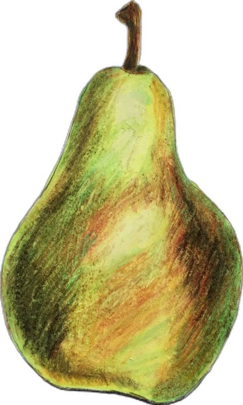 Pear Drawing, Color Pencil, Oil Pastel, Drawing Sketches, Colored Pencils, Pear, Pencil, Pastel, Collage