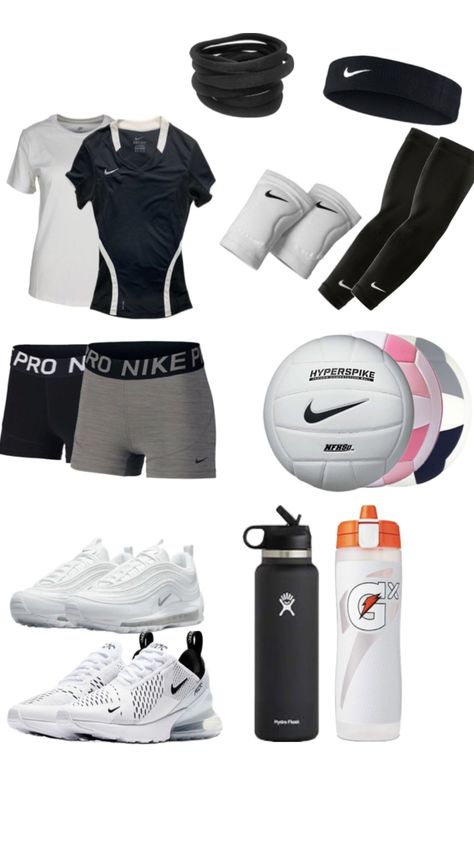 Volleyball Fits, Volleyball Equipment, Volleyball Tryouts, Nike Pro Fits, Volleyball Bag, Volleyball Gear, Volleyball Stuff, Volleyball Inspiration, Gymwear Outfits