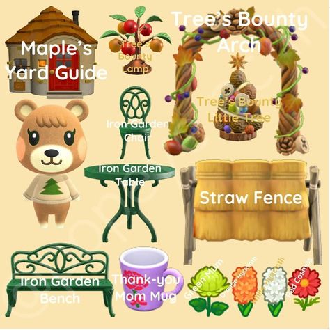 Julia 🌻 on Instagram: “Maple's yard guide! By @popeye.acnh #popeyesyardguides #yardguidegals #acnhyarddecor #acnhyardguide #acnhinspo #animalcrossinginspo…” Acnh Pashmina, Villager House, Acnh Yard, Tree Chair, Cottagecore Animal Crossing, Animal Crossing 3ds, Animal Crossing Guide, Elevated Bed, Animal Crossing Characters