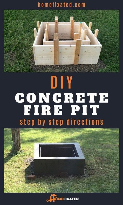 Diy Above Ground Fire Pit, Fire Pit Build, Firepits Backyard Cement, Diy Campfire Pit, Home Made Fire Pit Backyard, Diy Outdoor Cooking Fire Pits, Diy Outdoor Propane Fire Pit, Diy Wood Burning Fire Pit, Creative Fire Pit Ideas