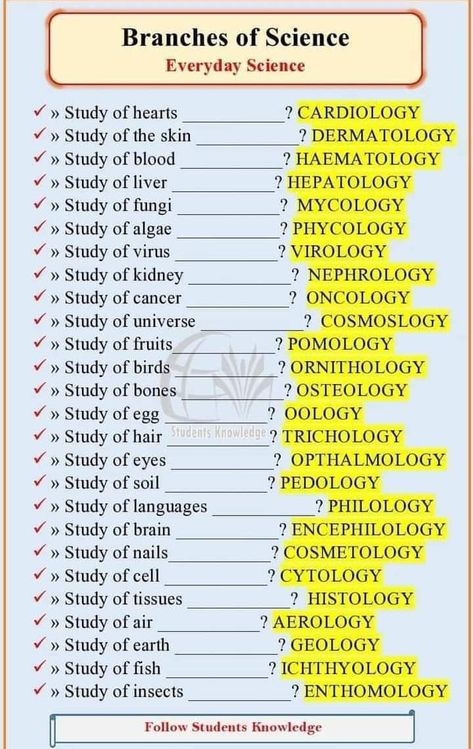 General Knowledge Science, Basic General Knowledge, Science Websites, General Knowledge For Kids, General Knowledge Quiz Questions, Everyday Science, Upsc Notes, Learn Biology, Branches Of Science