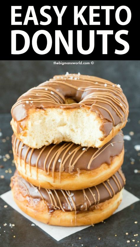 Donut Recipe Without Yeast, Easy Donut Recipe Baked, Baked Donut Recipe, Baked Donuts Easy, Low Carb Donut, Dolce Poche Calorie, Baked Donut, Keto Donuts, Healthy Donuts