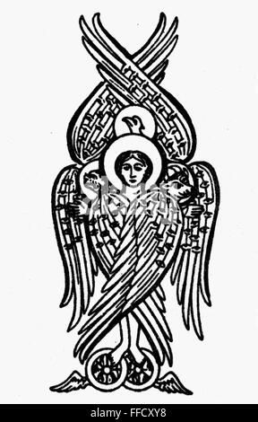 CHRISTIANITY: TETRAMORPH. /nChristian symbol of the four Evangelists. Line drawing Stock Photo - Alamy Saint Symbol, Drawing Angel, Catholic Tattoos, Christian Symbols, 1000 Piece Puzzle, Catholic Art, Orthodox Icons, Tattoo Design Drawings, Sacred Art