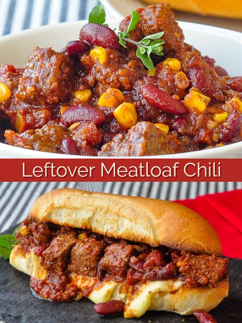 Chipotle Meatloaf Chili or Chili Sloppy Joes. Put that leftover meatloaf to great use in a quick, easy chili recipe or make fantastic Sloppy Joes. #oldfashionedrecipes #sloppyjoes #leftovers #leftovermeatloaf #chili #chilirecipes Quick Easy Chili Recipe, Meatloaf Chili, Chipotle Meatloaf, Leftover Meatloaf, Meatloaf Dinner, Slow Cooker Turkey, Easy Chili, Chili Recipe Easy, Slow Cooker Chili