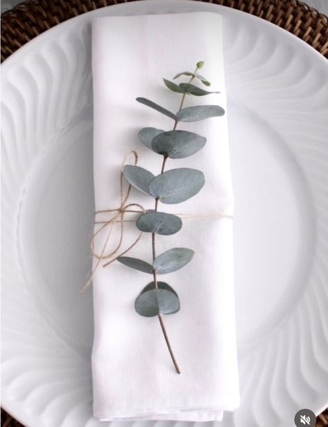 Table Setting With Eucalyptus, Eucalyptus On Napkin Wedding, Eucalyptus Wedding Decor Table, Eucalyptus Wedding Reception Decor, Wedding Table Settings With Eucalyptus, Eucaliptus Decoration Table, Eucalyptus Wedding Table Setting, Wedding Decoration Eucalyptus, Wedding Eucalyptus Table