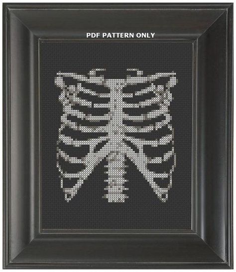 Ribs and spine Funny Cross Stitch, Subversive Cross Stitch, Crazy Mom, Halloween Cross Stitches, Cross Stitch Funny, Cross Stitch Charts, Rib Cage, Counted Cross Stitch, Beading Patterns