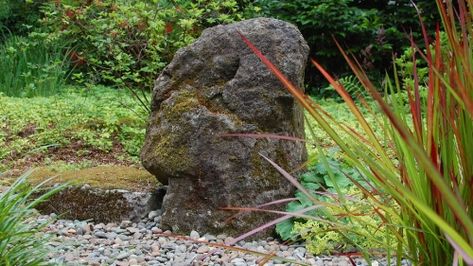 boulder setting portland oregon Boulder Garden, Japanese Inspired Garden, Rock Yard, Oregon Landscape, Residential Landscaping, Asian Landscape, Landscaping With Boulders, Japanese Garden Design, Grasses Landscaping