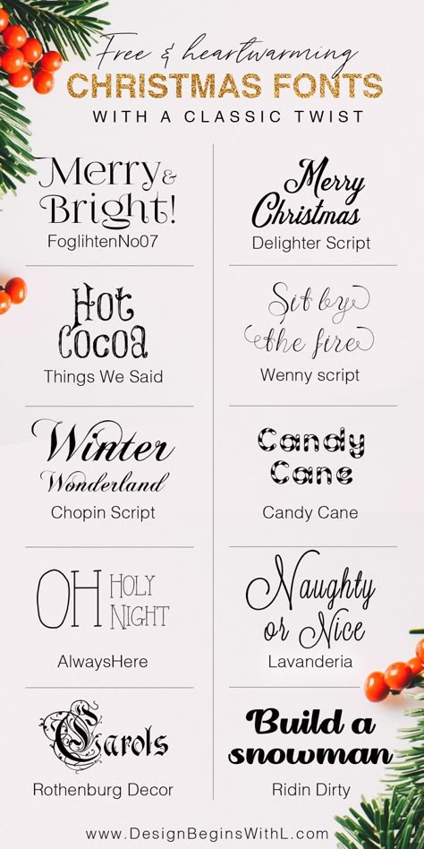 10 Free and Heartwarming Christmas Fonts With a Classic Twist Merry Christmas Calligraphy Fonts Typography, Merry Christmas Fonts Free, Elegant Christmas Design Graphic, Fancy Fonts Alphabet Handwriting Lettering Styles, Cricut Font Combinations, Merry Christmas Lettering Fonts, Merry Christmas Calligraphy Fonts, Merry Christmas Fonts, Cricut Monogram Font