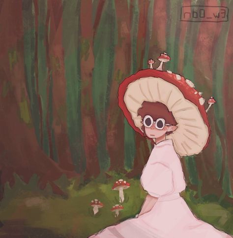 23 Aesthetic, Georgenotfound Fanart, Aesthetic Mushroom, Mc Wallpaper, Arte Indie, Mushroom Hat, Dream Artwork, Minecraft Art, Minecraft Fan Art