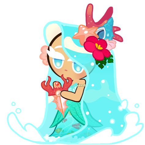 What Sea Fairie’s costume should’ve been Sea Fairy Cookie Costume, Sea Fairy Cookie, Cookie Icon, Sea Fairy, Cookie Costume, Summer Ocean, Fairy Costume, My Wife Is, Cookie Run