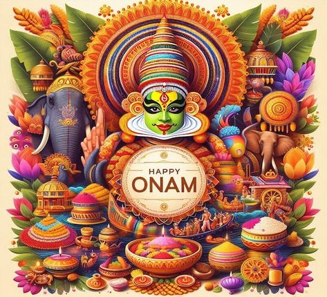 This Beautiful illustration is illustrated for Indian festival Happy Onam Indian Festival Illustration, Pookalam Design, Onam Festival, Happy Onam, Indian Festival, Beautiful Illustration, Free Business Card Mockup, Event Food, Business Card Maker