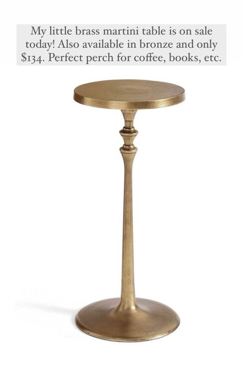 Brass Martini Table, Martini Tables, Cocktail Tables Decor, Cocktail Table, Diy Cocktail Table, Potter Barn, Brass Cocktail Table, Gold Cocktail Table, Metal Cocktail Table