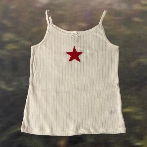 Depop Clothes, 2000s Clothing, Baby Tank Tops, Y2k Star, Star Graphic, Baby Tank, Y2k Tops, Y2k Top, Outfit Maker