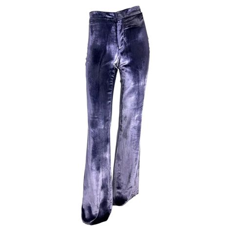 F/W 1999 Gucci by Tom Ford Runway Lavender Velvet Flare Pants NWT For Sale at 1stDibs Butterfly Stomach, Tom Ford Runway, Velvet Flared Pants, Velvet Gucci, Gucci By Tom Ford, Velvet Flare Pants, Png Clothes, Carolyn Murphy, Velvet Flares