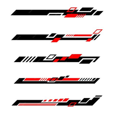 Premium Vector | Collection of abstract geometric car wrap racing decals Racing Stripes Design, Racing Decals, Wrapping Design, Racing Stripes, Car Wrap, Stripes Design, Premium Vector, Graphic Resources, Cycling