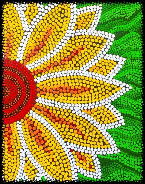 Dot Painting Ideas Canvases, Acrylic Dot Painting Ideas On Canvas, 3d Dot Art, Dot Art Painting Canvases, Dot Painting For Kids, Flower Dot Painting, Flower Dot Art, Dot Painting Flowers, Pointilism Art