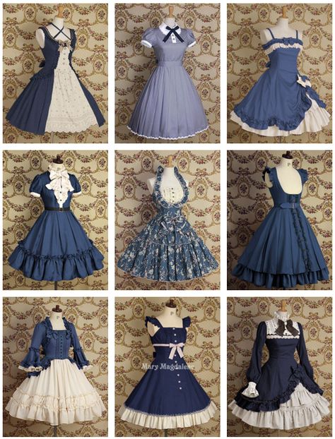 Mary Magdalene Dresses: Blue: The shirt from the bottom left Outfit 2020, Old Fashion Dresses, Girl Halloween, فستان سهرة, Halloween Outfit, Kawaii Clothes, Lolita Dress, Mode Vintage, Gothic Lolita