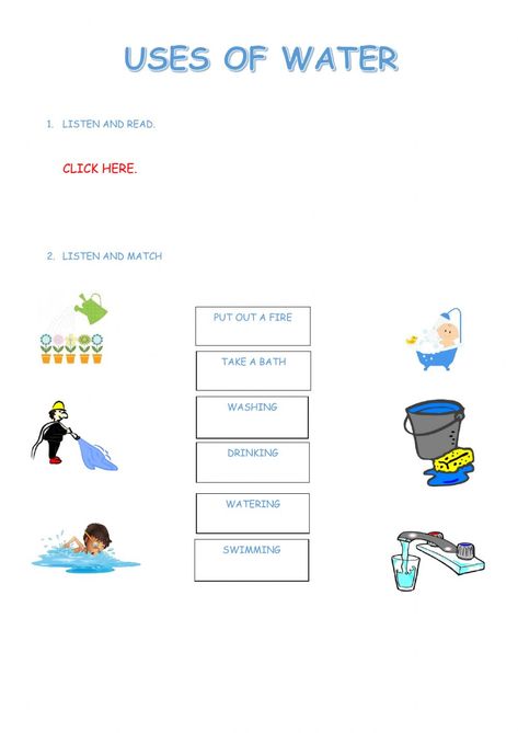 Uses Of Water Worksheet For Kindergarten, Uses Of Water Worksheet For Kids, Uses Of Water, Water Worksheet, Graphing Quadratics, Water Lessons, Classroom Preparation, Reading Comprehension For Kids, Water Kids