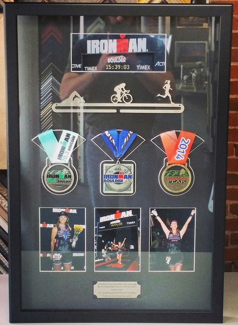 A custom shadowbox is a great way to display your accomplishments! Custom framed by FastFrame of LoDo. Displaying Medals, Cool Picture Frames, Race Bib Holder, Race Medal Displays, Race Medal, Art Framing, Race Bibs, Sports Medals, Award Display