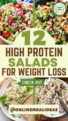 If you are looking for more filling salad recipes to support your healthy meal plan you must see these high protein salad recipes. These quick and easy high protein salad recipes will help you lose weight! Healthy Salad High Protein, Easy High Protein Salads, Easy High Protein Salad Recipes, Vegetarian Salad Recipes High Protein, Chicken Salad Recipe High Protein, High Protein Salad Recipes, Recipes For Meal Prep, Healthy Vegetable Salad, High Protein Salad