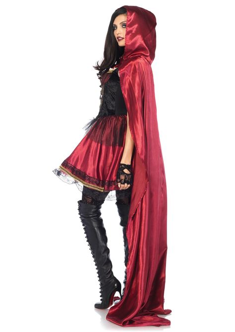 This costume speaks for itself when it says it's captivating! This costume includes the dress and hooded cape. Be sure to check the Stagecoach for stockings and a petticoat. Check out our other Red Riding Hood costumes! Creative Halloween Costumes For Women, Halloween Capes, Riding Hood Costume, Wolf Costume, Red Riding Hood Costume, Ballerina Barbie, Cute Halloween Makeup, Rabbit Costume, Club Clothes