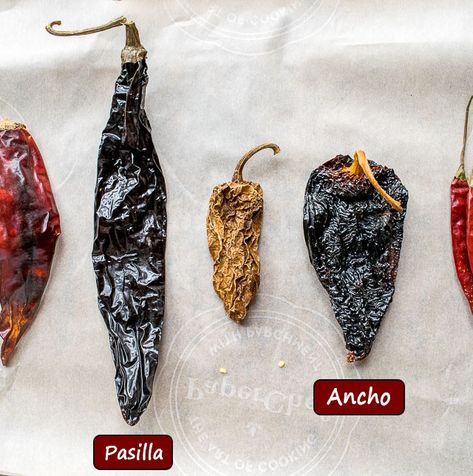 Comparing Pasilla to Ancho chili peppers Pasilla Pepper Recipes, Ancho Peppers, Tamale Sauce, Mexican Sauces, Chile Salsa, Chile Pasilla, Chili Pepper Recipes, Mexican Chili, Mexican Sauce