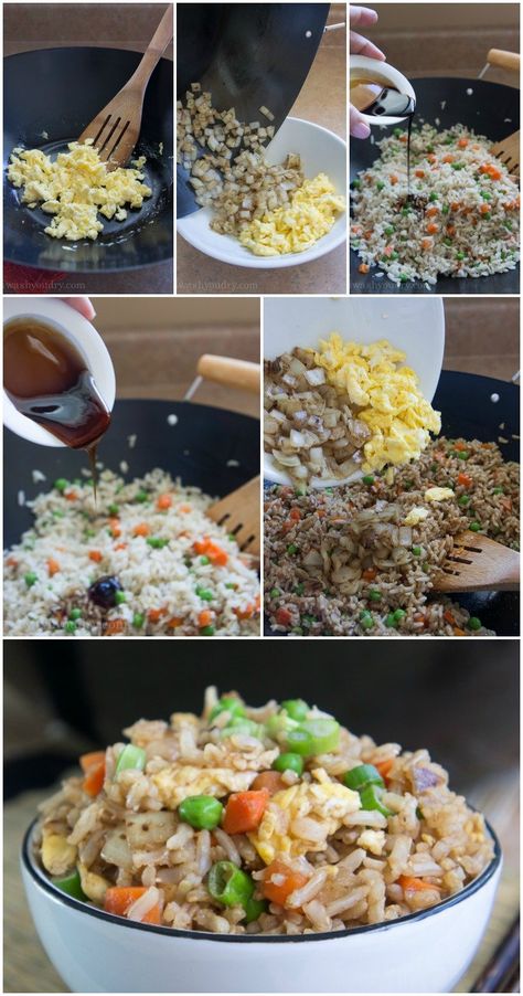 Quick and Easy Brown Fried Rice Brown Rice Cooking, Quick Rice, Easy Fried Rice, Fried Brown Rice, Rice Dinner, Rice Dish, Fried Rice Recipe, Oyster Sauce, Frozen Peas