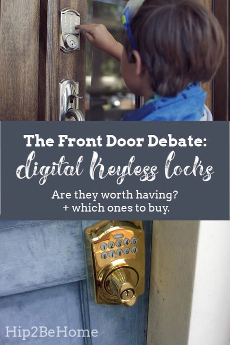 Debate: Are Keyless Digital Front Door Locks Worth It? Keypad Door Lock Keyless Entry, Digital Lock Front Door, Keyless Entry Front Door, Front Door Lock Set, Front Door Options, Mahogany Front Door, Keypad Door Locks, Keyless Door Lock, Front Door Hardware