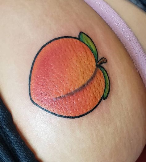 Did this little peach emoji on @sarahnettnin a while back ago. #peach #peaches #emoji #butt #tattoogirls #tattoolover #inkaddict #tattoosketch #inklife #inktattoo #artistoninstagram #artiste #tattooistartmag #inkedmagazine #inkmasters made with the best @sobaone @danselfmade @adam_ciferri @cheyenne_tattooequipment @eikondevice @eternalink Peach Tattoos, Georgia Tattoo, Peach Emoji, Emoji Tattoo, Bryan Jones, Peach Tattoo, Anchor Tattoo Design, Bestie Tattoo, Bff Tattoos