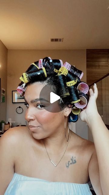 Jade Kendle-Godbolt | Beauty & Mom Influencer on Instagram: "This that “I’m somebody WHOLE MAMA” hairstyle! LOL Had so much fun doing this roller set and I really may start doing it more because she was not hard to do and came out real cute! Let me know if y’all want an actually step by step of how I achieved this roller set look on my hair!" Lol Hairstyles, Natural Roller Set Hairstyles, Short Hair Roller Set, Roller Set On Short Relaxed Hair, Roller Wrap Natural Hair, Roller Set Natural Hair Short, Rod Set On Natural Hair Short Hair, Short Hair Rollers Tutorial, Mama Hairstyle