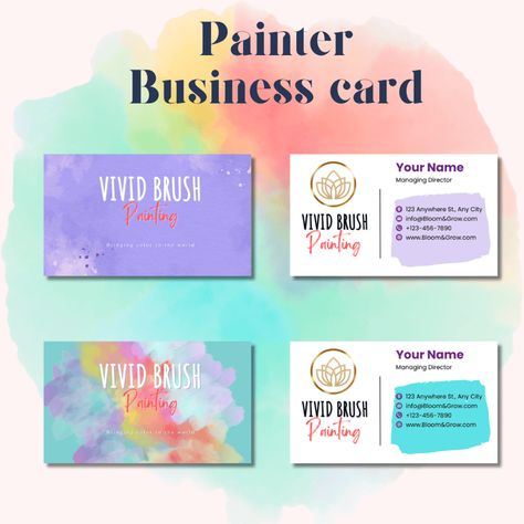 Painter business card template Booth Display Ideas Diy, Painter Business Card, Business Card Ideas, Painting Business, Professional Painters, Booth Display, Loyalty Card, Business Card Template, Display Ideas