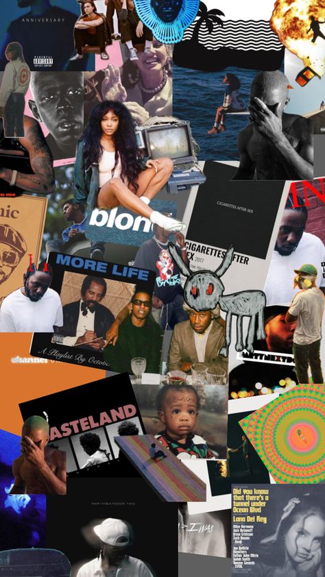 Rappers Collage, Music Album Covers Wallpaper Collage, Wallpaper Rappers, Frank Ocean Album, Kaws Iphone Wallpaper, Pretty Wallpaper Ipad, Album Cover Wallpaper Collage, Photos For Profile Picture, Cover Wallpaper