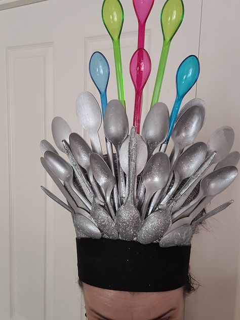 Tiara of silver spoons as a costume for The Room movie by Tommy Wiseau - no we didn't wear it inside the cinema as it's very tall 😁 Spoon Costume, Tommy Wiseau, Room Movie, The Cinema, Silver Spoons, Film Movie, The Room, Spoons, Tiara