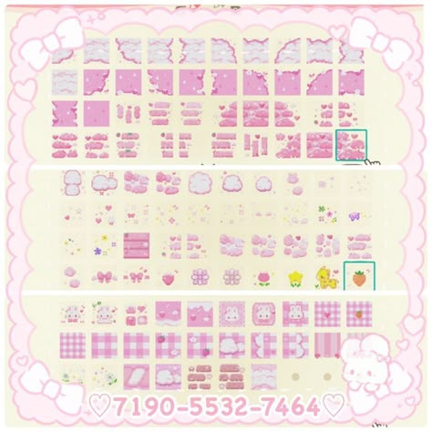 Pink Acnh Path, Acnh Pink Path Codes, Pastel Animal Crossing Codes, Animal Crossing Kawaii Design, Acnh Pink And Black Island, Kawaii Acnh Design, Acnh Fairycore Island Codes, Acnh Kawaii Path, Animal Crossing Kawaii Codes