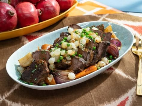 Get Fall Stout Pot Roast with Autumn Vegetables Recipe from Food Network Autumn Veggies, Fall Vegetables Recipes, Autumn Vegetables, Geoffrey Zakarian, Beef Chuck Roast, Roast Recipes, Beef Dishes, Meat Dishes, Kitchen Recipes