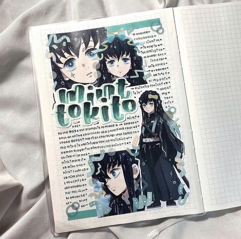 Demon Slayer Journal, Muichiro Stickers Printable, Anime Journal Demon Slayer, Demon Slayer Notebook, Demon Slayer Stickers Muichiro, Cute Blue Wallpaper, Cute Couple Gifts, Bullet Journal Diy, Art Journal Therapy