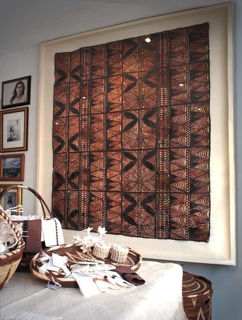 Fabric Framing, Tapa Cloth, Polynesian Art, Type Art, Island Decor, Wall Rug, African Decor, Island Art, Island Living