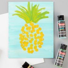 Fingerprint Pineapple Pineapple Painting, Diy Pineapple, Michaels Craft, Toddler Art, Adult Crafts, Finger Painting, Summer Crafts, Art Activities, Painting For Kids