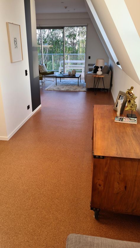 Corkoleum Natural Cork - EcoFloors Dark Cork Flooring, Cork Interior, Curated Aesthetic, Natural Cork Flooring, Cork Floor, Pottery Barn Style, 70s Interior, Floor Heating Systems, Pine Walls