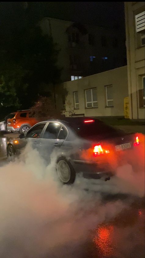 bmw, M3 e46, rain, burnout, drift king, night city, warsaw, poland. Bmw Burnout, Bmw At Night, Cars Knowledge, E46 Drift, Bmw Night, Bmw Drift, M3 E46, Aesthetic Cars, Vintage Mustang