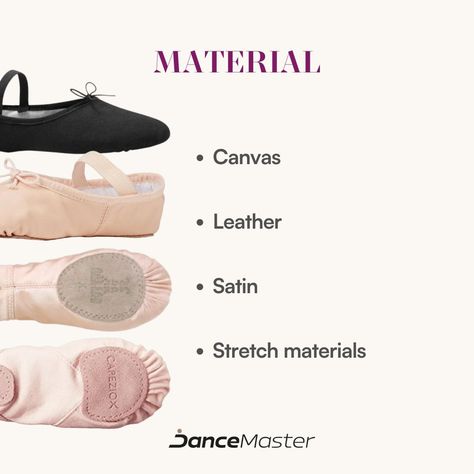 Hello, Dancer's Moms! Are you choosing ballet slippers? In this post, we've summarized the most important points to help you with your selection. 📌Save this post for later; it might assist you with your purchases. Alternatively, feel free to ask us directly, and we'll help you with your ballet slipper shopping. Explore our entire selection on our dance e-shop at www.dancemaster.net #dance #dancesportlook #dancesportfashion #dancesportchampionships #dancesportshoes #dancesportart #dancespo... Dance Terms, Sport Art, Ballet Slippers, Canvas Leather, Dancer, Slippers, Ballet, Feel Free, Leather