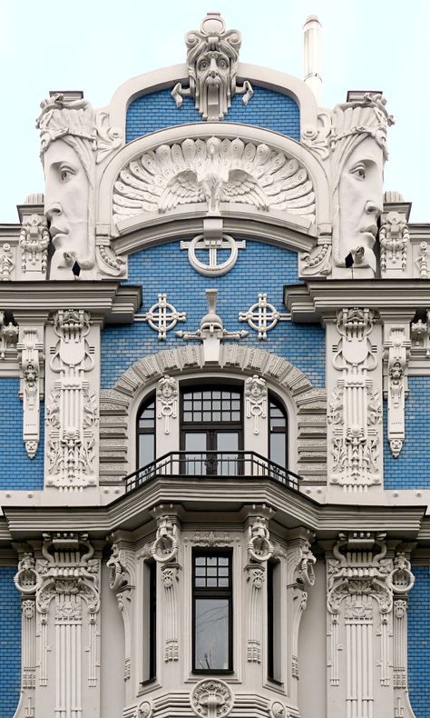 Art Nevou Architecture, Baltic Architecture, Art Noveau Houses, Riga Architecture, Art Nouveau Arquitectura, Architecture Design Ideas, Art Nouveau Interior, Architecture Classic, Russian Architecture