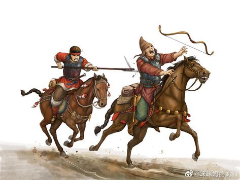 Han Dynasty Armor, Horse Barding, Asian Warrior, Three Kingdom, Cool Illustrations, Horse Archery, Chinese Military, Chinese Armor, Old Warrior